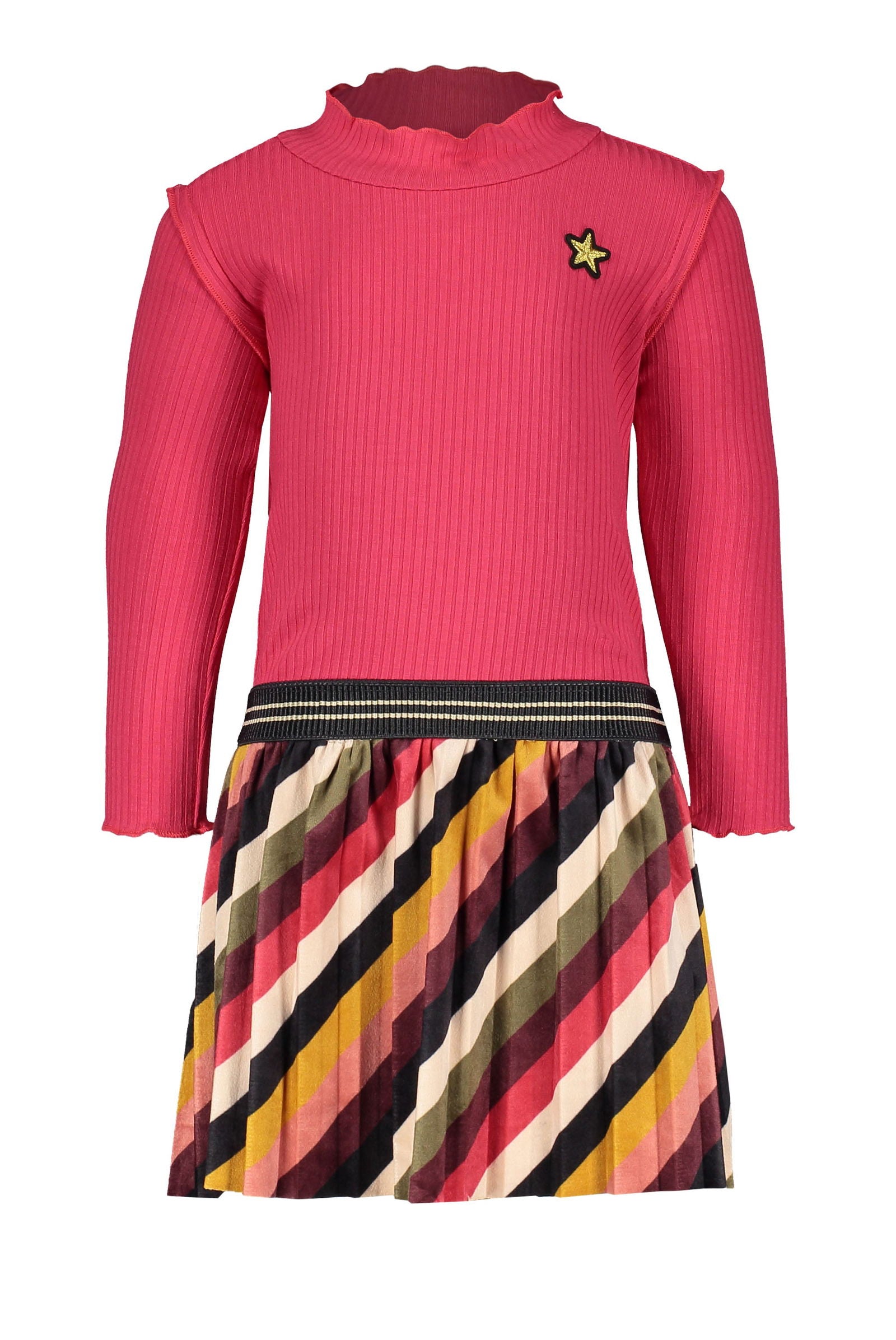 Flo Flo baby girls rib ls turtle neck dress - Bubbles & Bo