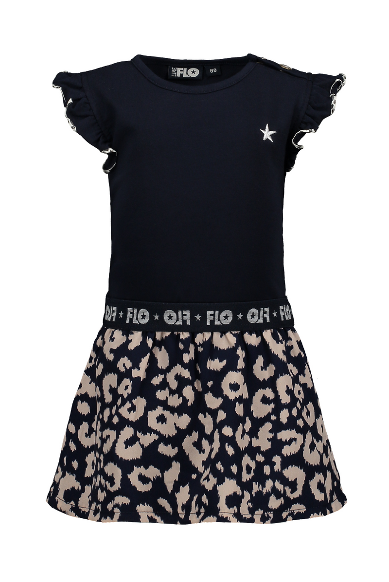 Flo Flo baby girls ruffle jersey dress with ikat skirt - Bubbles & Bo