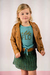 Flo Flo girls 2pc lurex plisse dress with sweat melee top - Bubbles & Bo