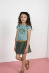 Flo Flo girls 2pc lurex plisse dress with sweat melee top - Bubbles & Bo