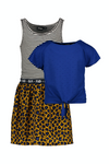 Flo Flo girls 2pc viscose dot dress with AO panter skirt and knotted stripe tee - Bubbles & Bo