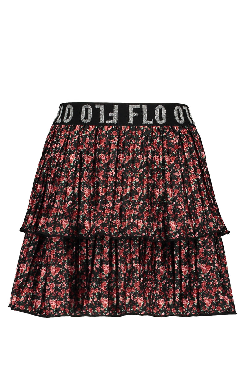 Flo Flo girls AO shiny jersey plisse skirt 2 layer - Bubbles & Bo