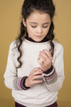 Flo Flo girls loose fit sweater metallic rib cuff - Bubbles & Bo