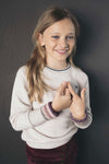 Flo Flo girls loose fit sweater metallic rib cuff - Bubbles & Bo