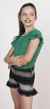 Flo Flo girls metallic jersey ruffle top - Bubbles & Bo