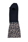 Flo Flo girls navy dress with AO indigo animal skirt - Bubbles & Bo