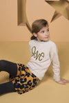 Flo Flo girls oatmeal sweater LOVE - Bubbles & Bo