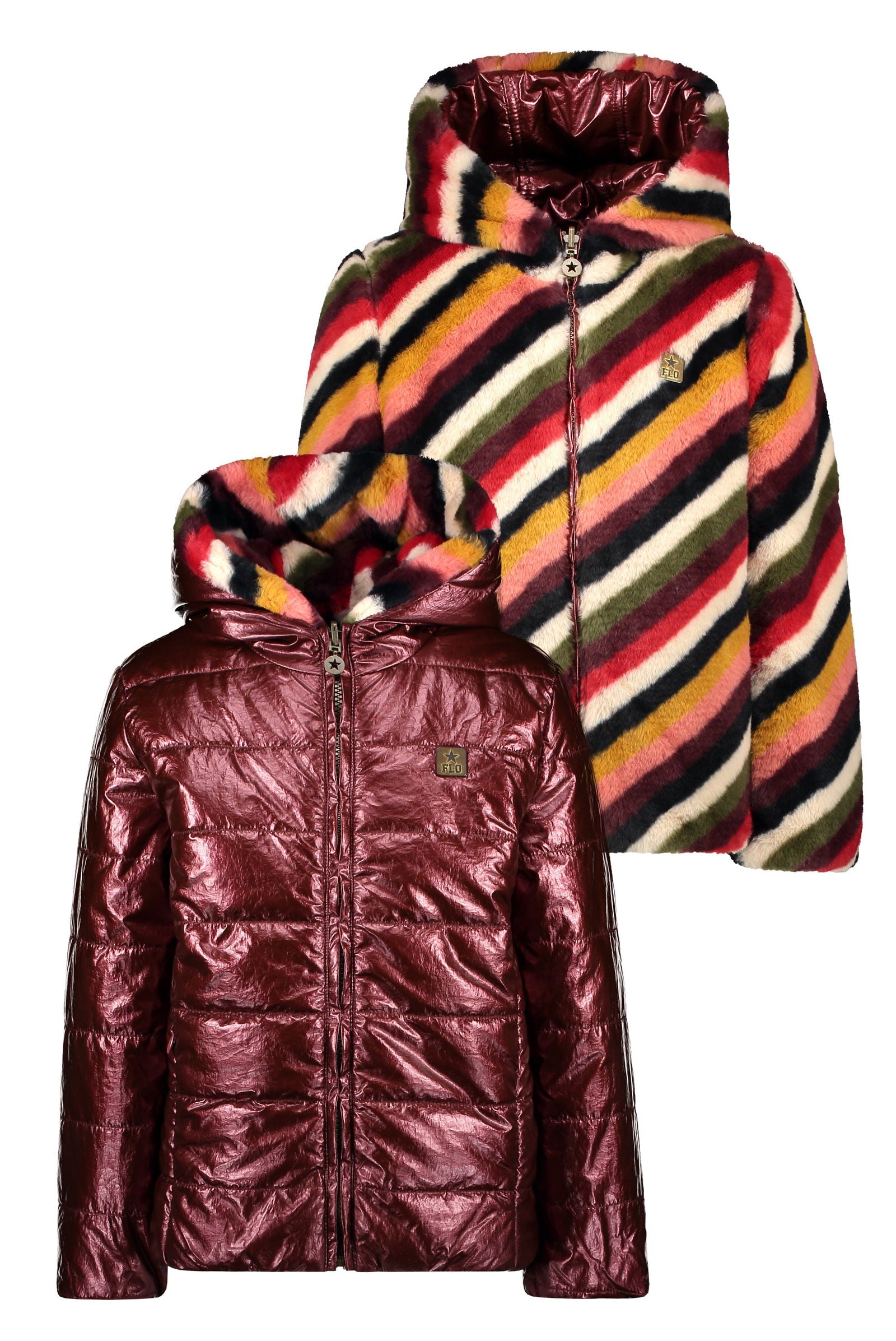 Flo Flo girls reversible hooded jacket