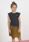Flo Flo girls ruffle jersey dress with AO oker plisse skirt - Bubbles & Bo