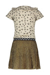 Flo Flo girls ss jersey dress AO palm with gold skirt - Bubbles & Bo