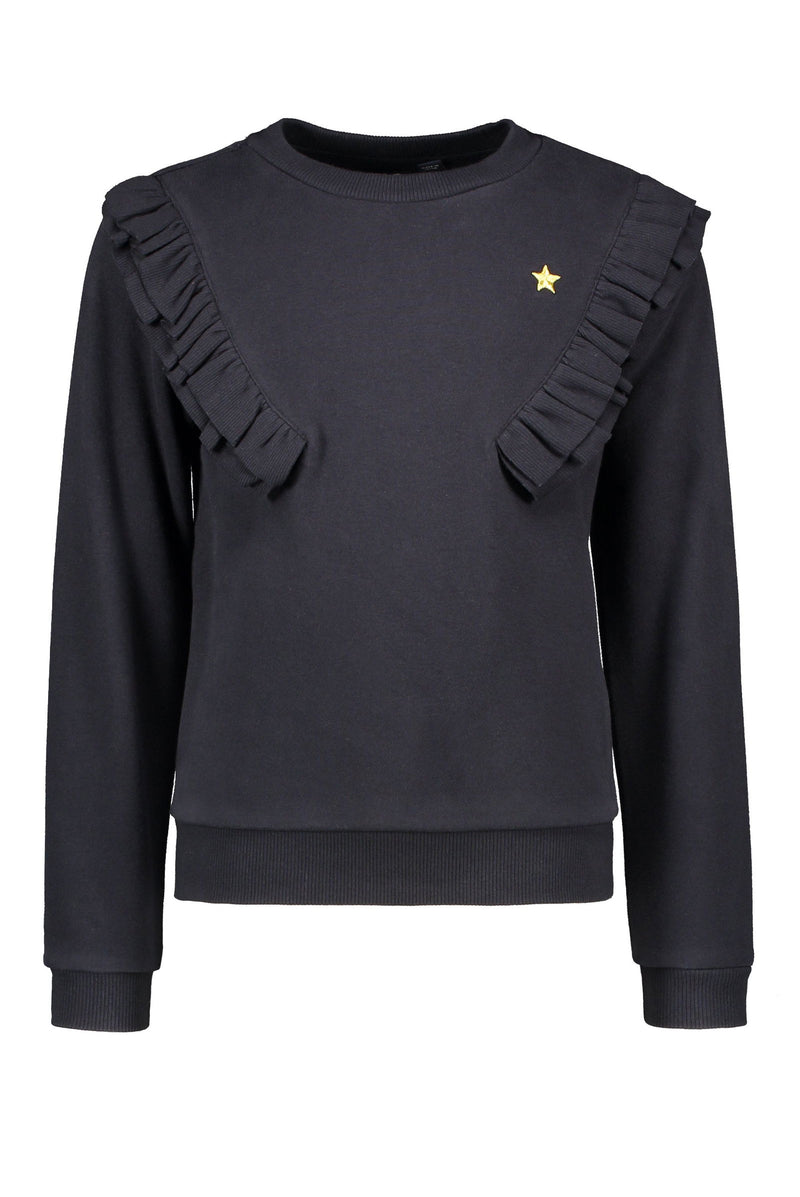 Flo Flo girls sweater fancy rib ruffle - Bubbles & Bo