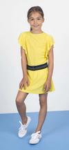 Flo Flo girls viscose dot ruffle dress loose belt - Bubbles & Bo