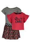 Flo baby girls 2pc flower plisse dress with lurex sweat top - Bubbles & Bo