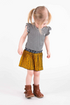 Flo baby girls ruffle jersey dress with AO oker plisse skirt - Bubbles & Bo