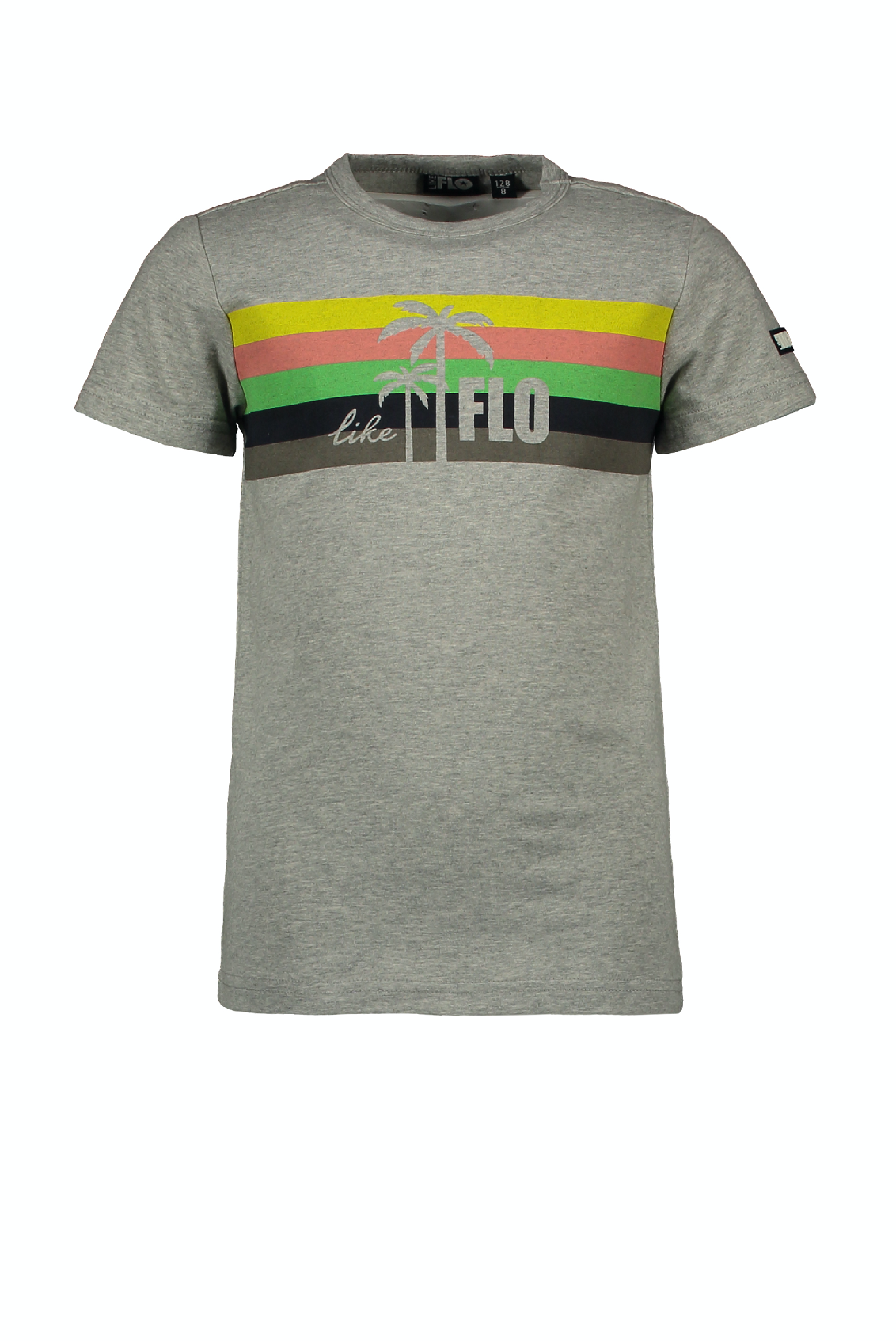 Flo boys grey melee tee with rainbow