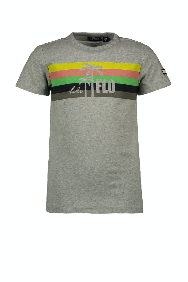 Flo boys grey melee tee with rainbow - Bubbles & Bo