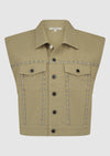 Meisjes GIRLS LUCY GILET van Circle of Trust in de kleur Olive gray in maat 176.