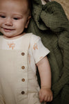 Jongens Romper GUIDO van Levv Newborn in de kleur AOP Orange Graphic in maat 68.