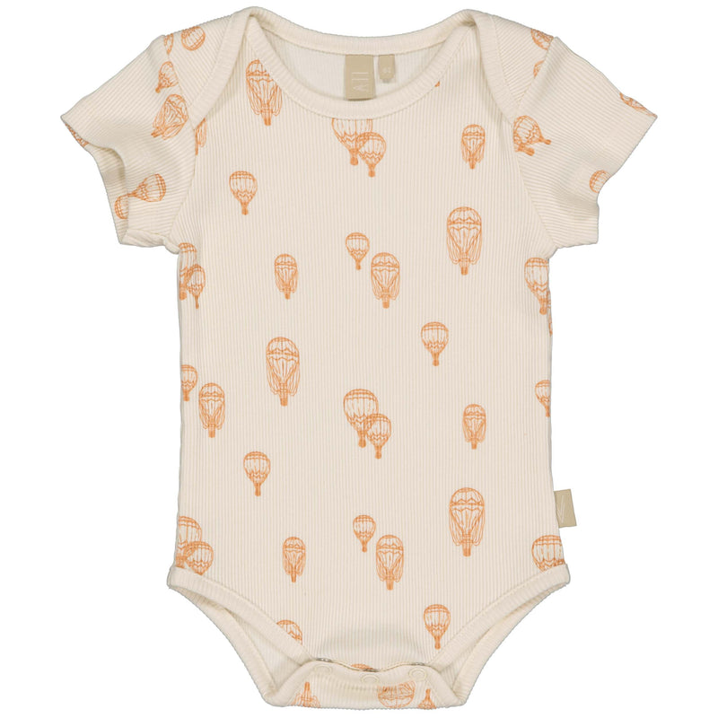 Jongens Romper GUIDO van Levv Newborn in de kleur AOP Orange Graphic in maat 68.