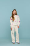 Meisjes Jeans wide van Geisha in de kleur Ecru in maat 176.