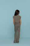 Meisjes Pants wide AOP van Geisha in de kleur Black / Off-White in maat 176.