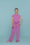 Meisjes Pants crinckle van Geisha in de kleur Lavender in maat 176.