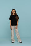 Meisjes Pants stripe van Geisha in de kleur Sand / Black in maat 176.