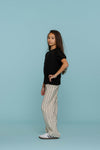 Meisjes Pants stripe van Geisha in de kleur Sand / Black in maat 176.