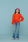 Meisjes Sweater embroiderd flowers van Geisha in de kleur Coral / Pink in maat 176.