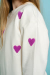 Meisjes Sweater hearts terry van Geisha in de kleur Light Sand in maat 176.