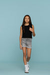 Meisjes Top rib cropped sleeveless van Geisha in de kleur Black in maat 176.