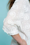 Meisjes Blouse fancy circles van Geisha in de kleur Off-White in maat 176.