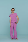 Meisjes Blouse crinckle van Geisha in de kleur Lavender in maat 176.