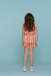 Meisjes Gilet fancy woven van Geisha in de kleur Orange / Off-White in maat 176.