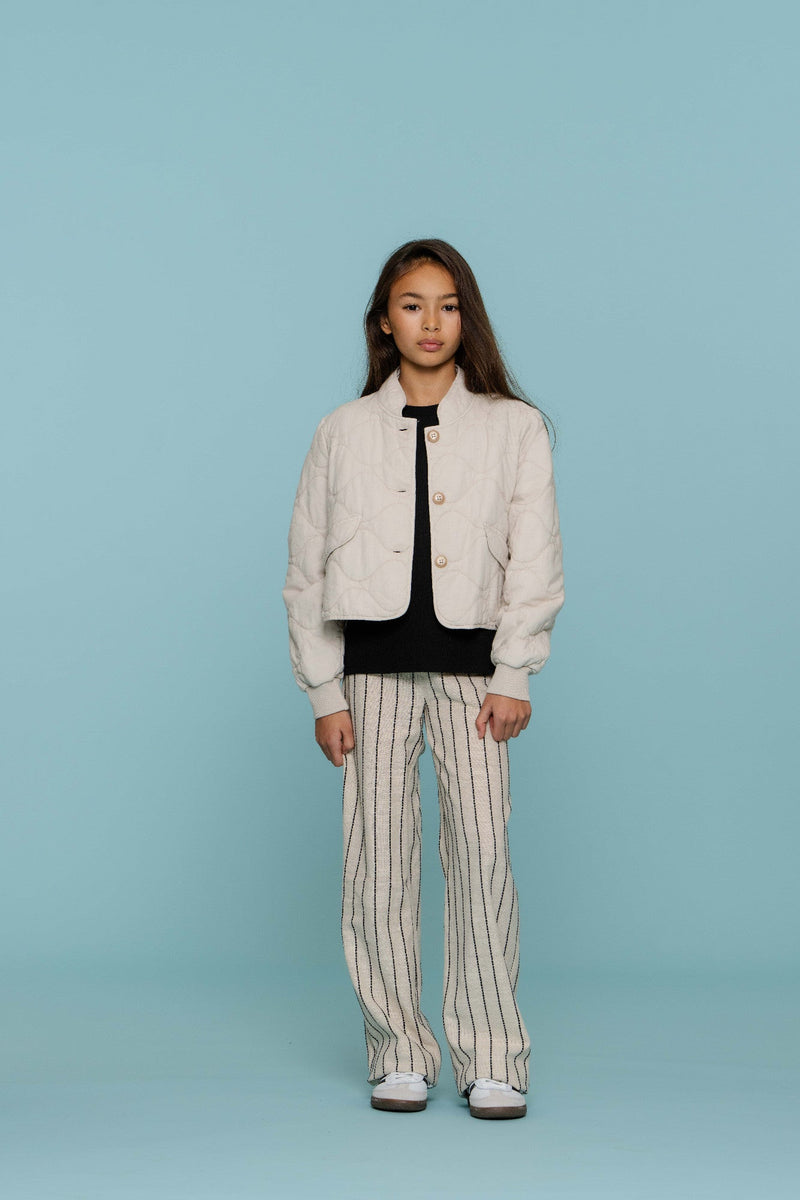 Meisjes Jacket stepped van Geisha in de kleur Sand in maat 176.