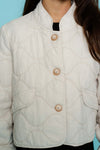 Meisjes Jacket stepped van Geisha in de kleur Sand in maat 176.