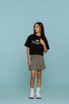 Meisjes Skort AOP van Geisha in de kleur Black / Off-White in maat 176.