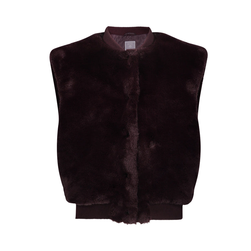 Geisha Gilet fur with rib
