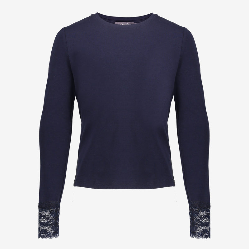 Geisha Shirt LS lace at sleeve