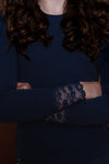 Geisha Shirt LS lace at sleeve