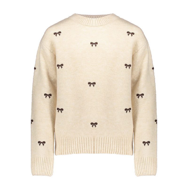 Geisha Pullover little bow embroidery