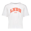 Meisjes T-shirt puff LNDN city  van Geisha in de kleur Off-white/coral in maat 176.