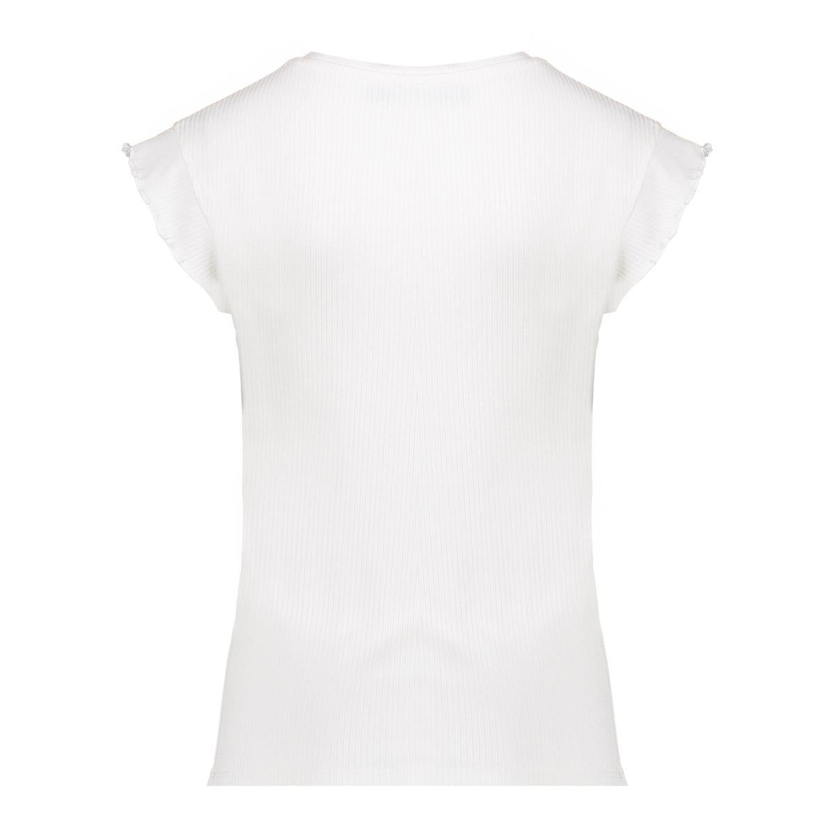 Geisha T-shirt rib ruffle sleeves