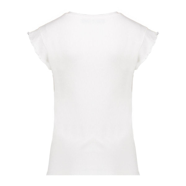 Geisha T-shirt rib ruffle sleeves