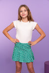 Geisha T-shirt rib ruffle sleeves