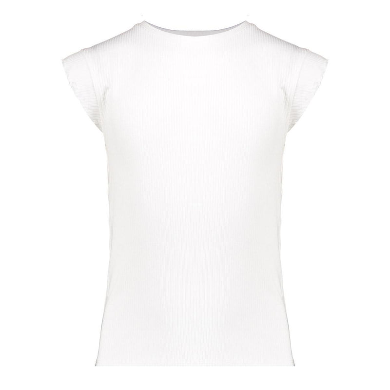Geisha T-shirt rib ruffle sleeves