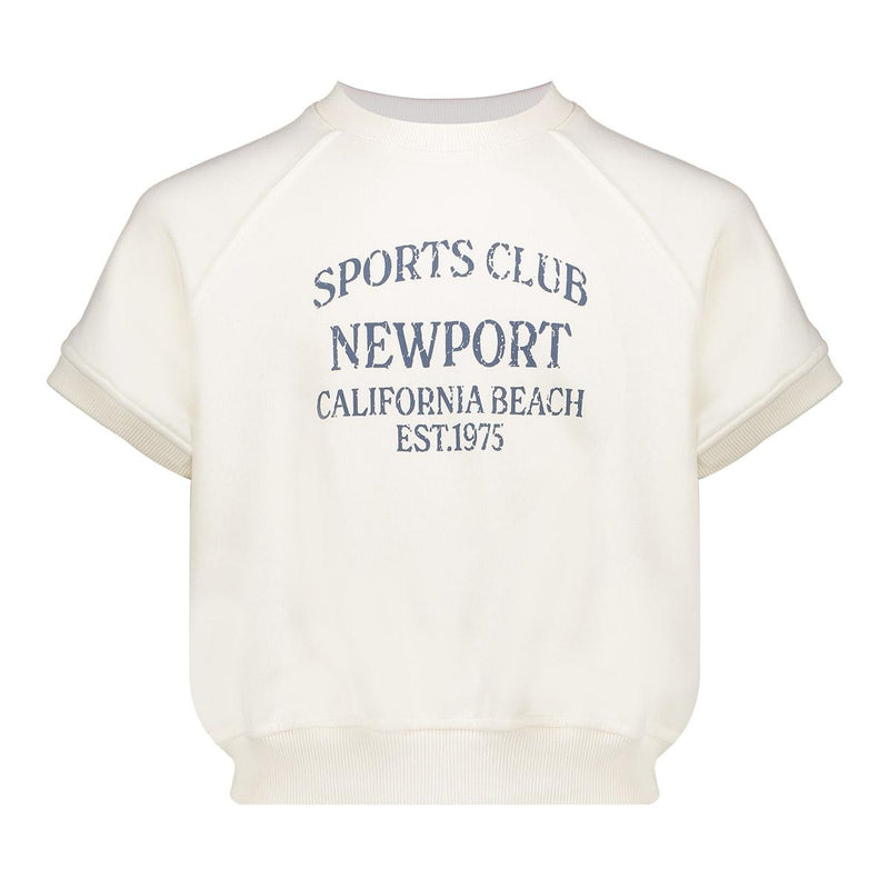 Meisjes Sweater sports club ss  van Geisha in de kleur Off-white/jeansblue in maat 176.