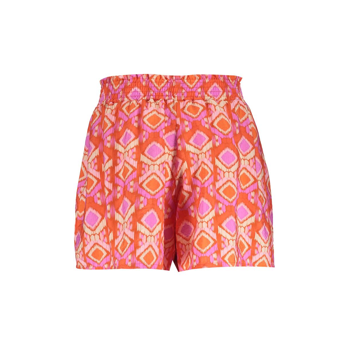 Meisjes Short wide all over print  van Geisha in de kleur Mandarine red/ecru/blush in maat 176.