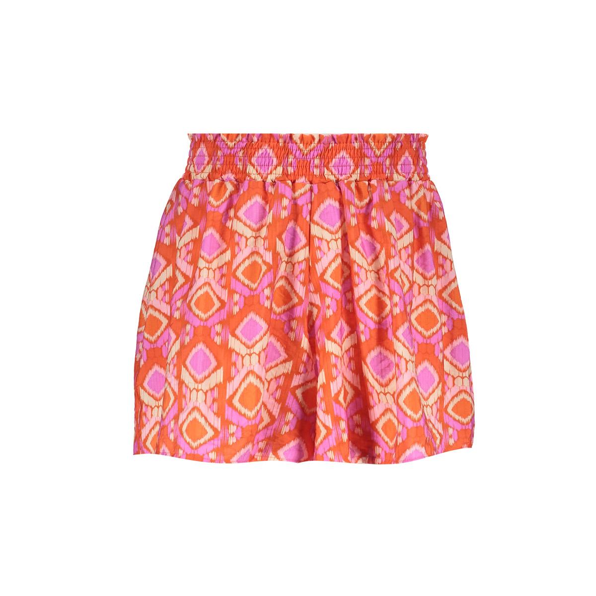 Meisjes Short wide all over print  van Geisha in de kleur Mandarine red/ecru/blush in maat 176.