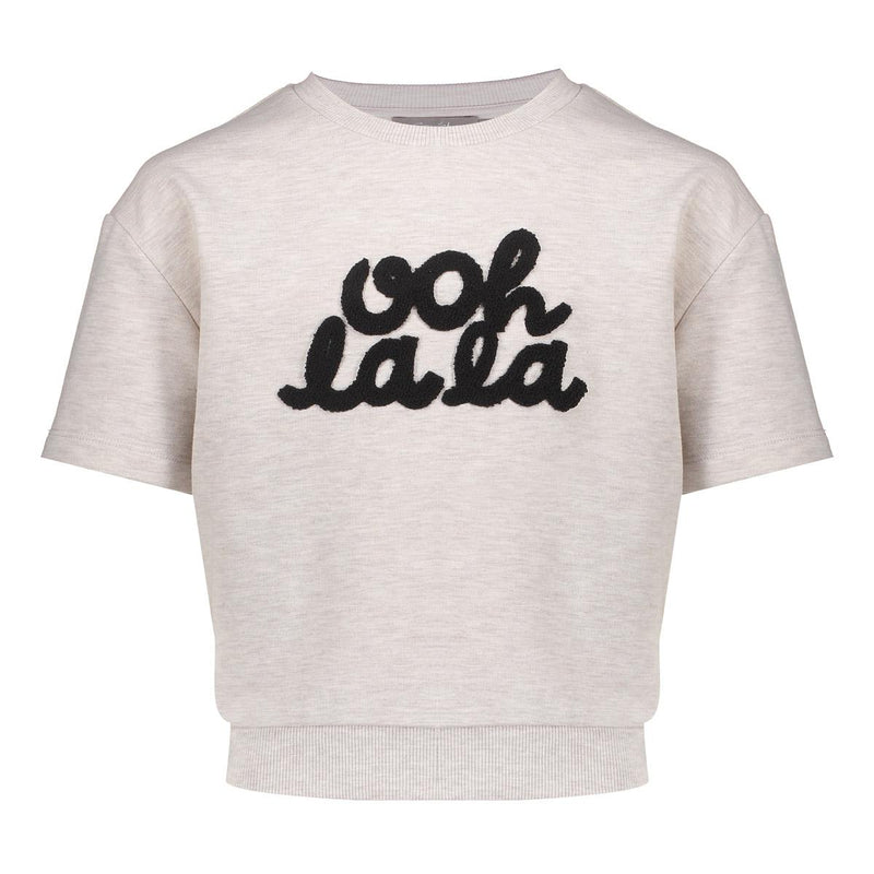 Meisjes Sweater toweling ooh la la  van Geisha in de kleur Beige melange/black in maat 176.